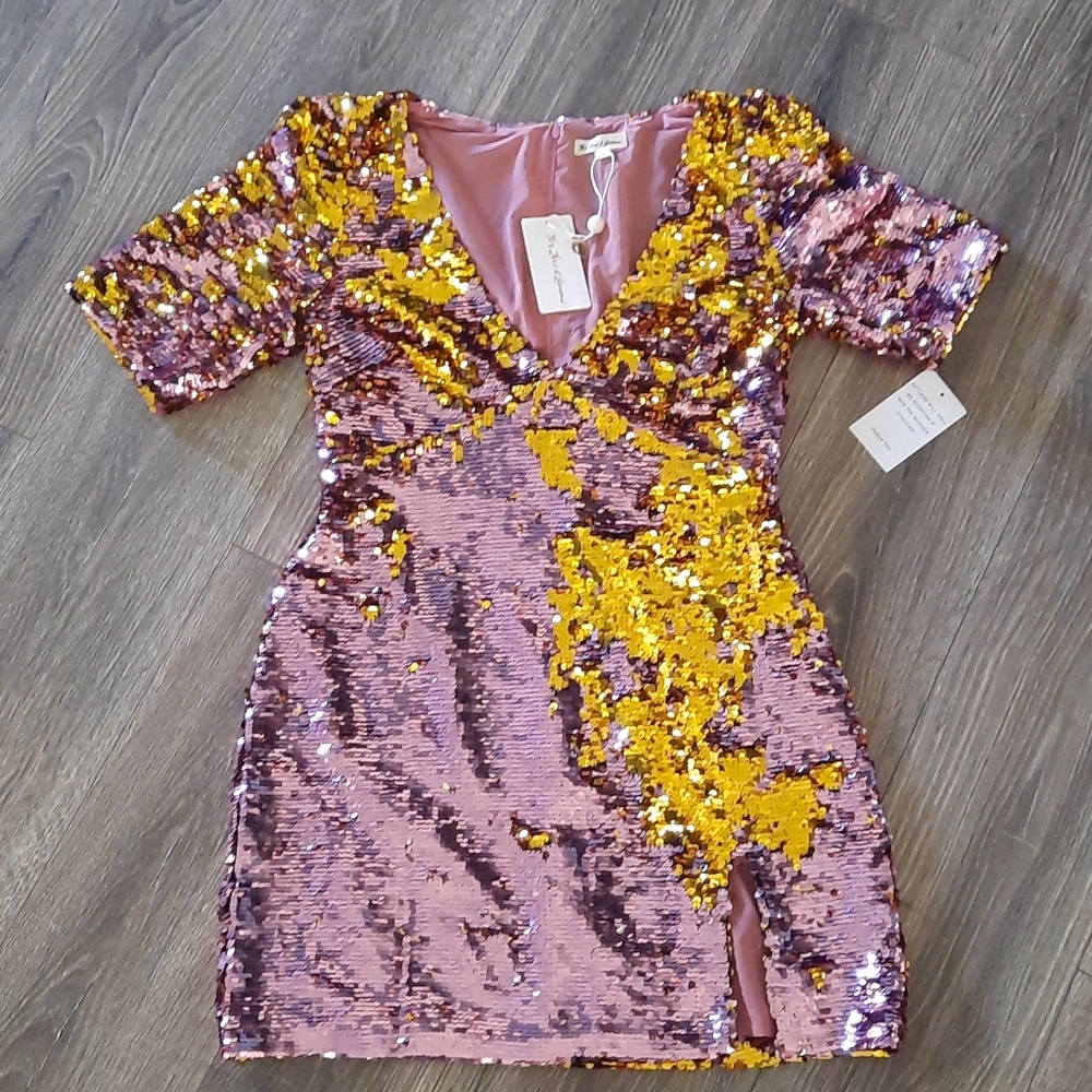 For Love And Lemons Reversible Sequin Dress Large